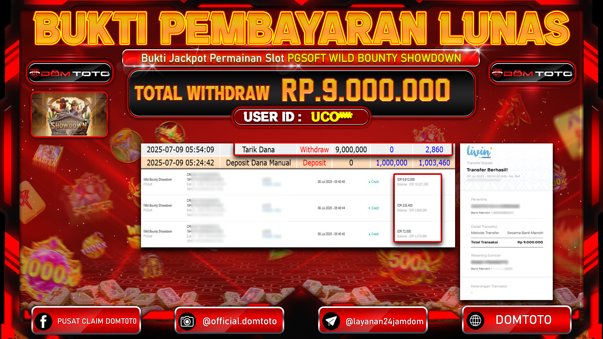 JACKPOT SLOT WILD BOUNTY SHOWDOWN 09 JULI 2025